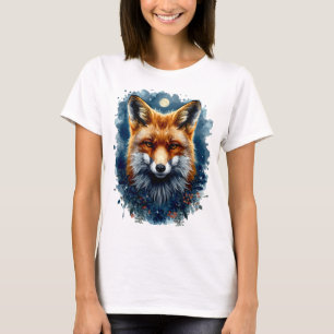 T-shirt Renard Aesthetic Lune Forestière Aquarelle