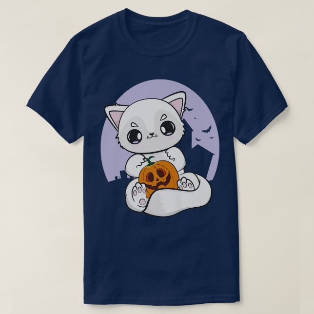 T-shirt Renard Arctique Avec Citrouille Kawaii Pour Une Mi (Design devant)