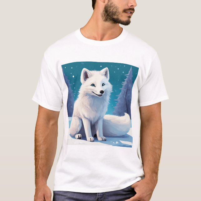 T-shirt renard arctique sourire (Devant)