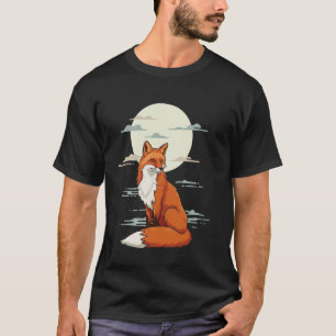 T-shirt Renard au clair de lune Réflexion calme Esprit des