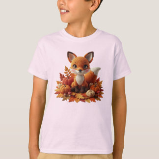 T-shirt Renard au Crochet Mignon avec Citrouilles – Amigu