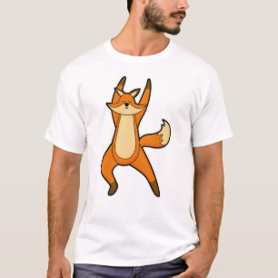 T-shirt Renard au Yoga Exercice d'étirement