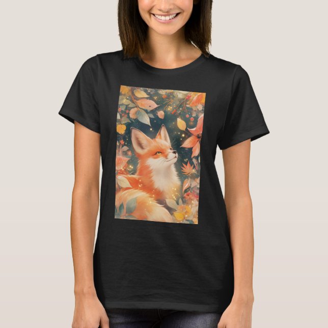 T-shirt Renard Automne Embrasser (Devant)