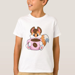 T-shirt Renard avec Coupe de café
