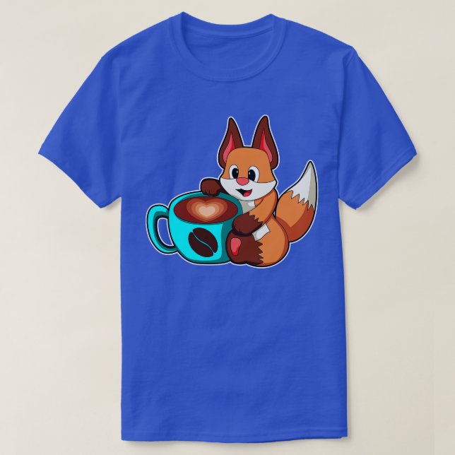 T-shirt Renard avec Coupe de café 2 (Design devant)