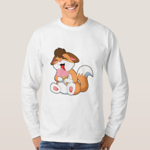 T-shirt Renard avec crème glacée fraise