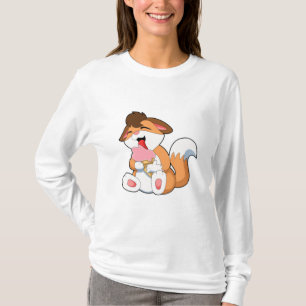 T-shirt Renard avec crème glacée fraise