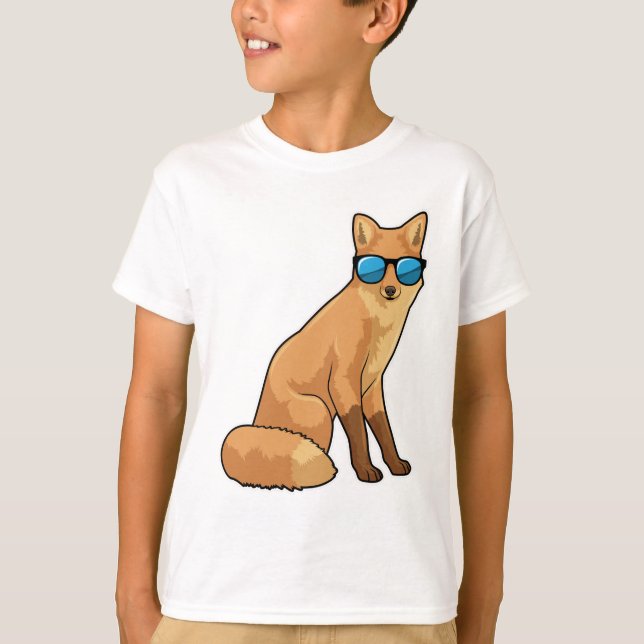 T-shirt Renard avec lunettes de soleil (Devant)