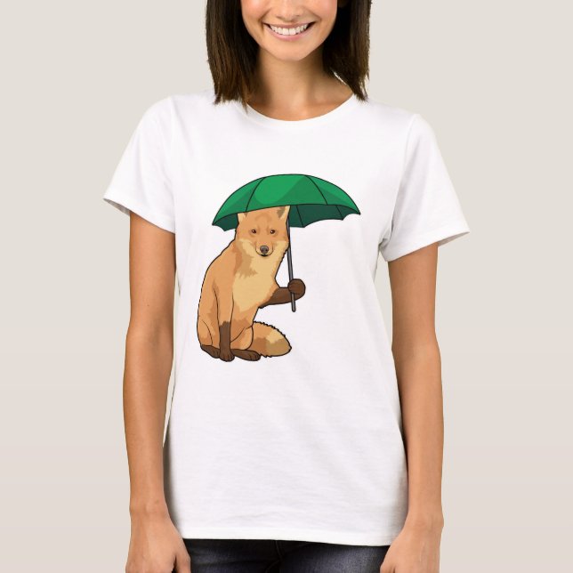 T-shirt Renard avec parapluie (Devant)