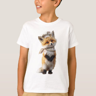 T-shirt Renard bandana avec chapeau de soleil pour enfants