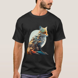 T-shirt Renard Beau Et Coloré