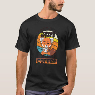 T-shirt Renard buvant du café  Animal  Pour hommes femmes 