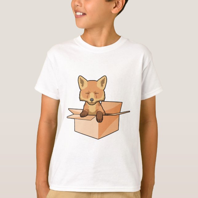 T-shirt Renard comme bébé dans la boîte (Devant)