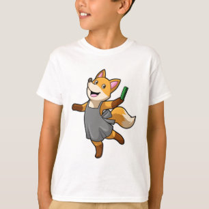 T-shirt Renard comme coiffeur avec ciseaux