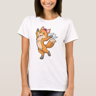 T-shirt Renard comme fiancée avec voile et cœur