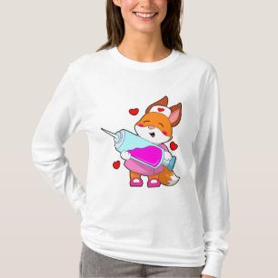 T-shirt Renard comme infirmière avec seringue