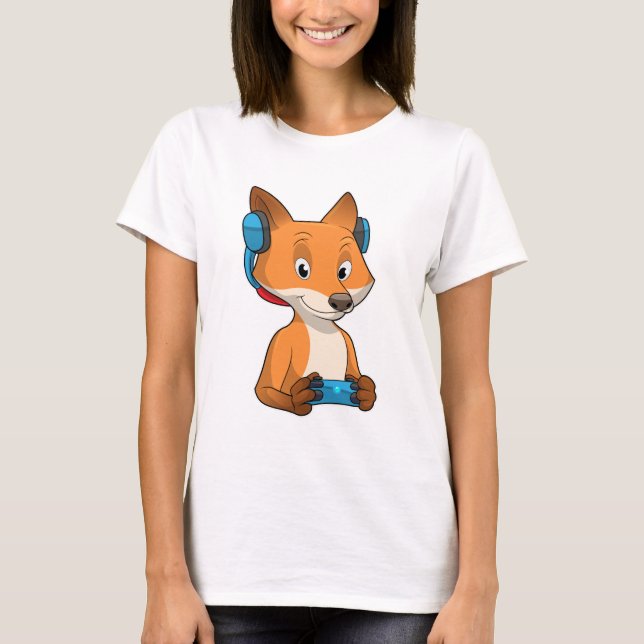 T-shirt Renard comme joueur avec Joystick (Devant)