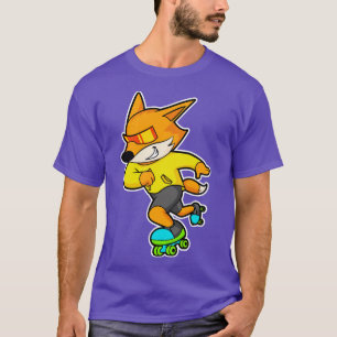 T-shirt Renard comme patineur avec Roller skates 2