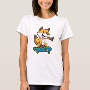 T-shirt Renard comme patineur avec skateboard