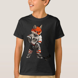 T-shirt Renard de hockey sur glace
