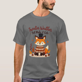 T-shirt Renard douillet et mignon dans Chandail d'automne