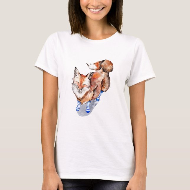 T-shirt Renard en Chaussettes (Devant)