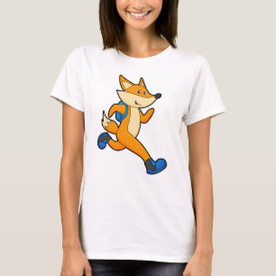 T-shirt Renard en course avec sac à dos