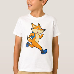 T-shirt Renard en course avec sac à dos