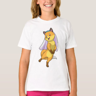 T-shirt Renard en mariée avec Voile