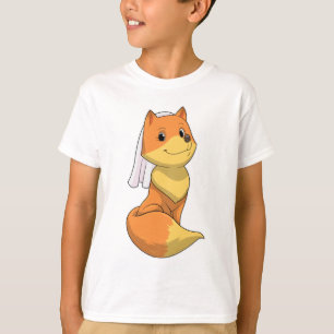 T-shirt Renard en mariée avec Voile