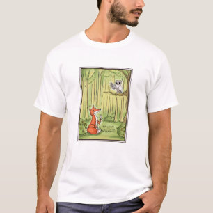 T-shirt Renard et hibou dans une forêt