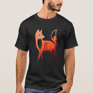 T-shirt Renard Forêt Renard Animal Forêt Nature Abstrait