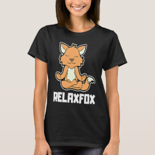 T-shirt Renard Fuchs Relaxfox Yoga Position Animal Vintage