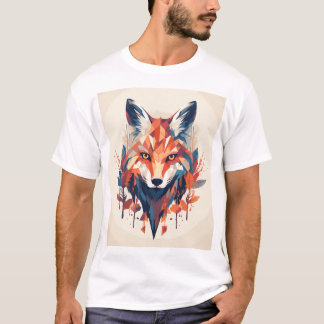 T-shirt Renard géométrique