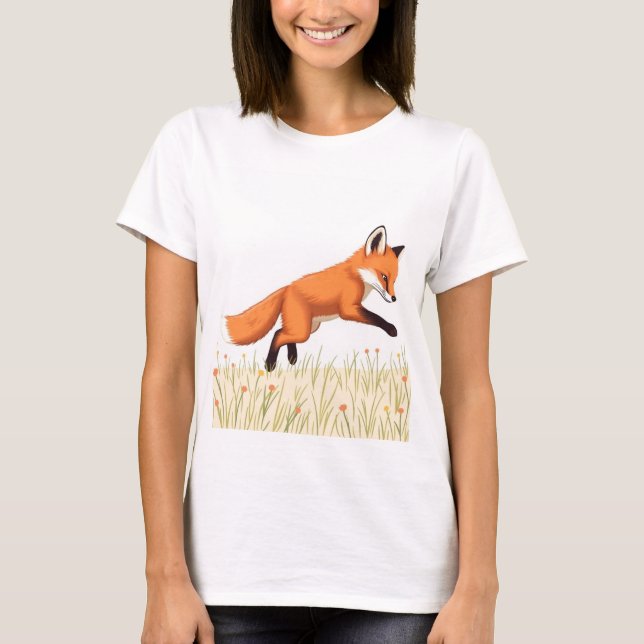 T-shirt Renard joueur dans le 🦊 de prairie (Devant)