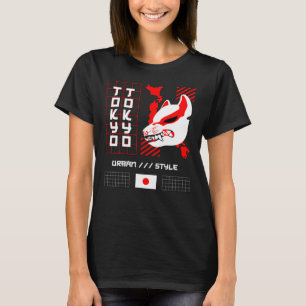 T-shirt Renard Kitsune Ville de Tokyo