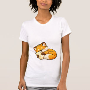 T-shirt Renard mignon endormi au chaud