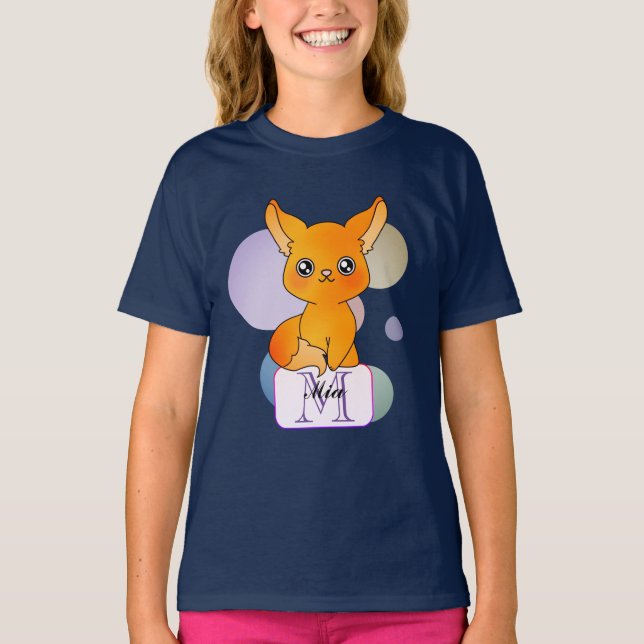 T-shirt Renard mignon Spirit avec Halos Cercle (Devant)