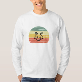 T-shirt Renard Rétro Coucher de Soleil Esthétique Vintage
