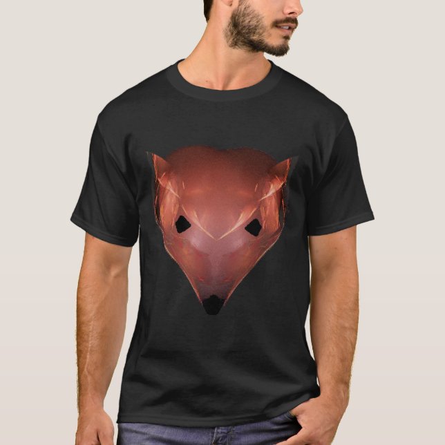 T-shirt Renard rouge fractal (Devant)
