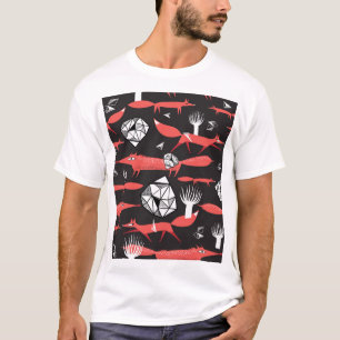 T-shirt Renards Rouges : Arrière - plan Sombre Sans Couleu