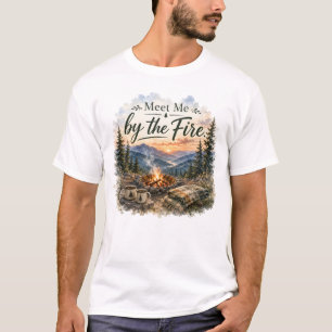 T-shirt Rencontre-moi près du feu Feu de camp au coucher d