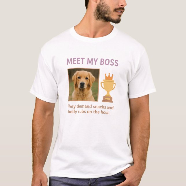 T-shirt Rencontrez Mon Patron - Drôle Photo Personnalisée  (Devant)