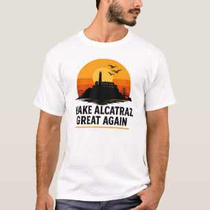 T-shirt Rendre à Alcatraz sa beauté Retro Sunset Design
