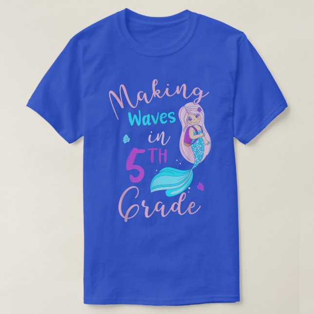 T-shirt Rendre Des Vagues De Sirène De 5E Année À L'École  (Design devant)