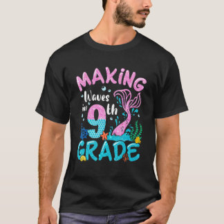 T-shirt Rendre Des Vagues De Sirène De 9E Année À L'École 