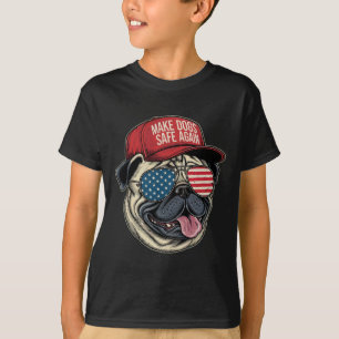 T-shirt Rendre le chien en sécurité Casquette rouge Drôle 