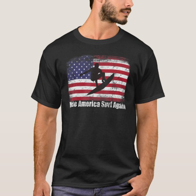 T-shirt Rendre le Surf de l'Amérique patriote surfer patri (Devant)