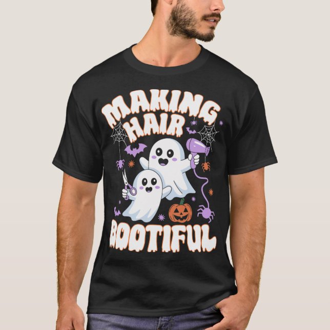 T-shirt Rendre les cheveux botieux Halloween Éffrayants fa (Devant)