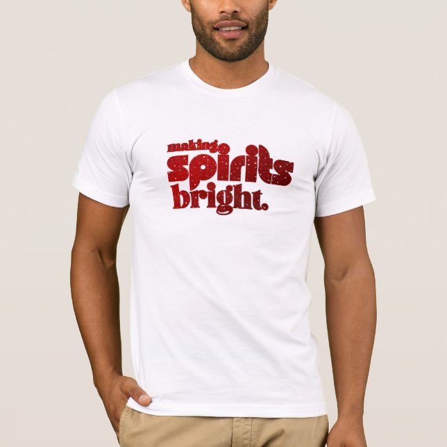 T-shirt Rendre les esprits brillants - rétro de Noël (Devant)